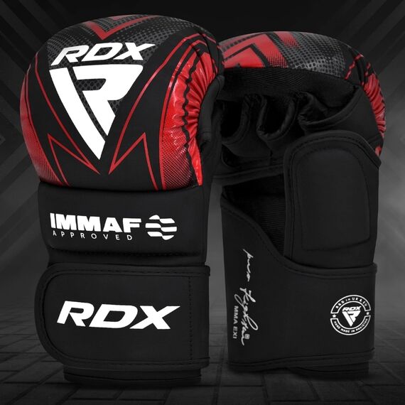 MMA Gloves RDX Shooter IMMAF – Red – 3XL, Size: XXXL, Colour: Rot, 3 image