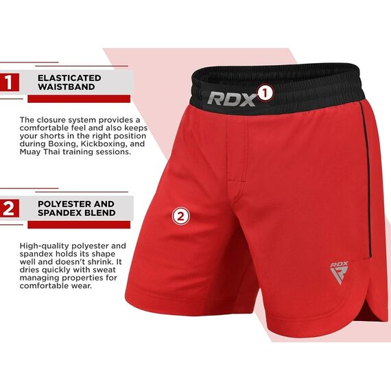 Short MMA RDX T15 Rouge 3XL, Taille: 3XL, Couleur: Rouge, 2 image
