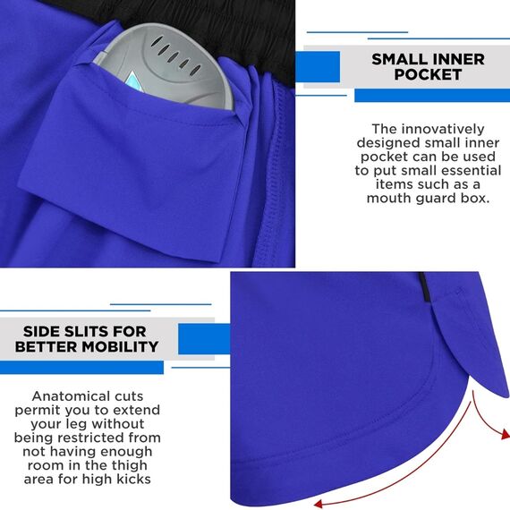 Short MMA RDX T15 Bleu 3XL, Taille: 3XL, Couleur: Bleu, 3 image