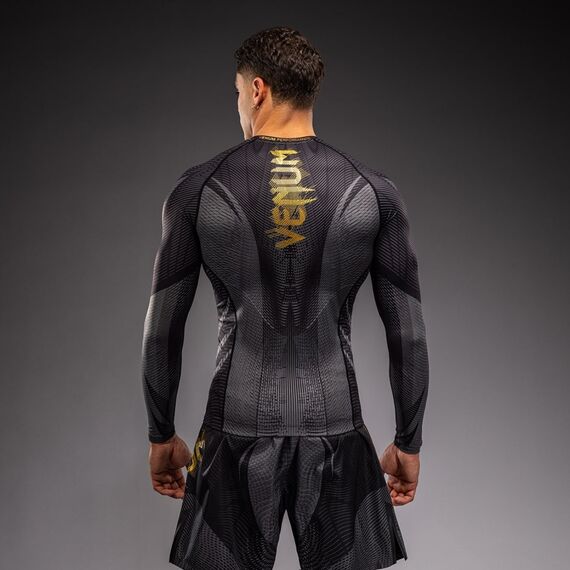 Rashguard manches longues Venum Galactic 3.0 Noir/Or XXL, Taille: XXL, Couleur: Noir, 3 image