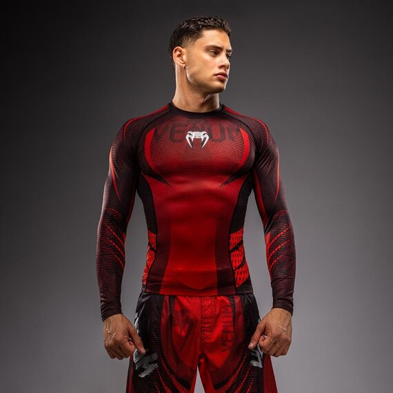 Rashguard manches longues Venum Galactic 3.0 Rouge/Argent S, Taille: S, Couleur: Rouge