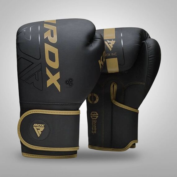 Guantoni Boxe RDX F6 Kids – Nero/Oro – 6oz, Colore: Oro, OZ: 6oz