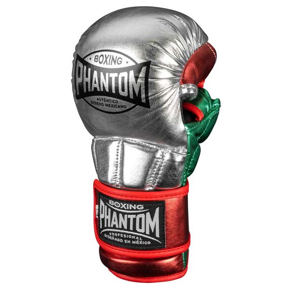Guanti MMA da sparring Phantom Mexico – Argento/Rosso/Verde – S/M, Taglia: S/M, Colore: Argento, 2 image
