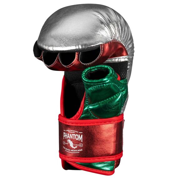 Guanti MMA da sparring Phantom Mexico – Argento/Rosso/Verde – S/M, Taglia: S/M, Colore: Argento, 3 image