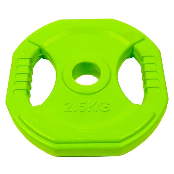 Pump rubber weight discs with Ø 31mm handles (set of 2) | 2.5 KG, Colour: Green, Additional Weight: 2.5 kg, 3 image