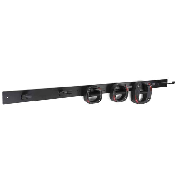 Wall-mounted disc storage rack for quick-release bar