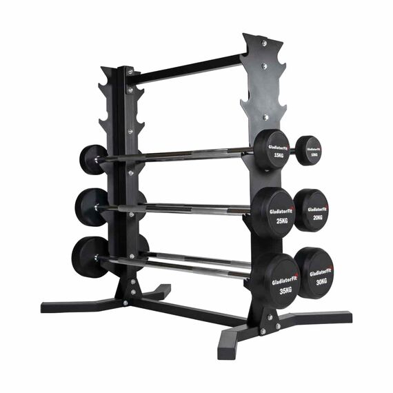 Steel storage rack for 10 long rubber dumbbells, 2 image