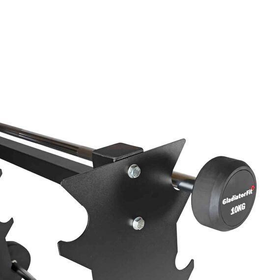 Steel storage rack for 10 long rubber dumbbells, 4 image