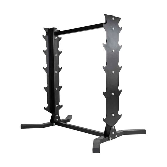 Steel storage rack for 10 long rubber dumbbells