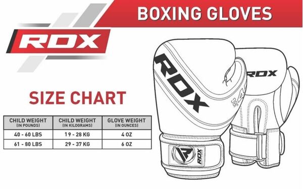 RDXJBG-4R-4OZ-Boxing Glove Kids Red/Black-4OZ