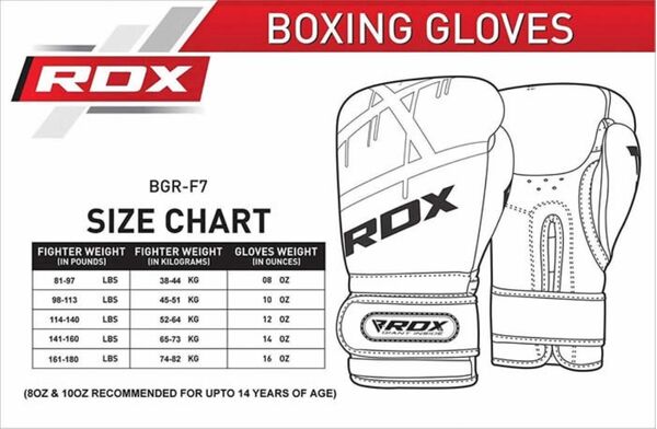 RDXBGR-F7U-8OZ-Boxing Glove Bgr-F7 Blue-8OZ