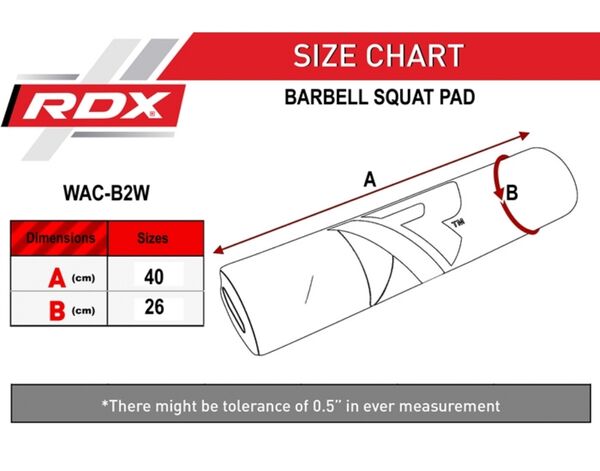RDXWAC-B2W-Gym Bar Pad Sublimation White