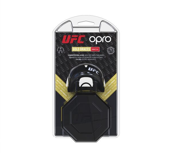 OP-002262001-OPRO Self-Fit UFC&nbsp; Gold Braces - Black Metal/Silver