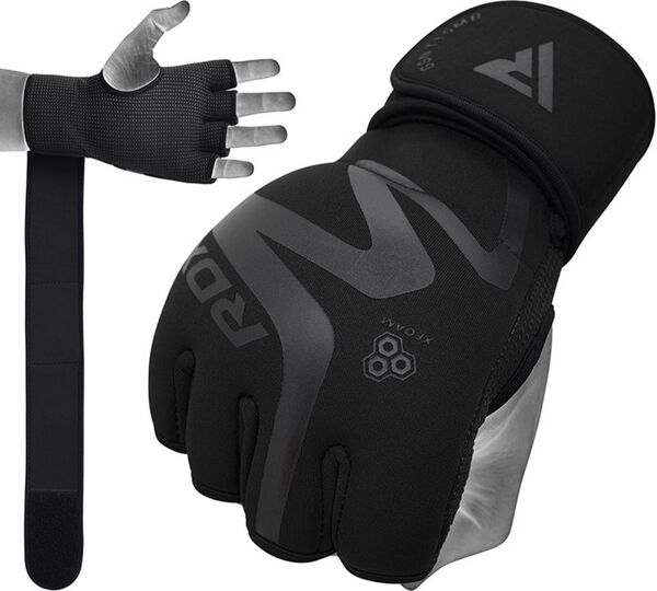 RDXGGN-T15MB-M-Grappling Glove Neoprene T15 Matte Black-M