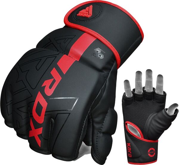 RDXGGR-F6MR-L-Grappling Gloves F6 Matte Red-L