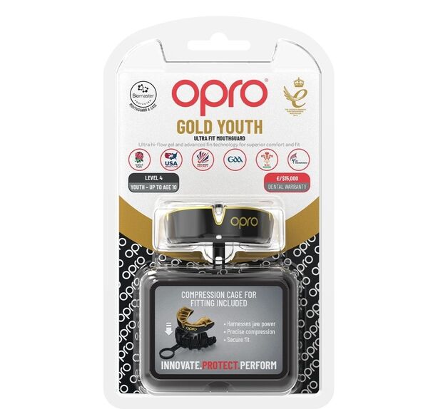 OP-102505001-OPRO Self-Fit&nbsp; Junior Gold - Black/Gold