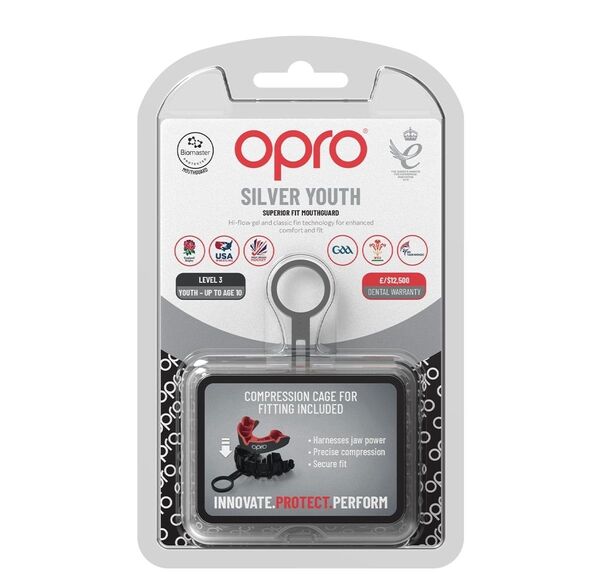 OP-102503001-OPRO Self-Fit&nbsp; Junior Silver - Black/Red