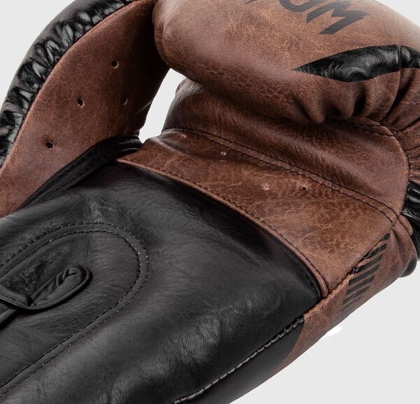 VE-03284-124-14OZ-Venum Impact Boxing Gloves - Black/Brown