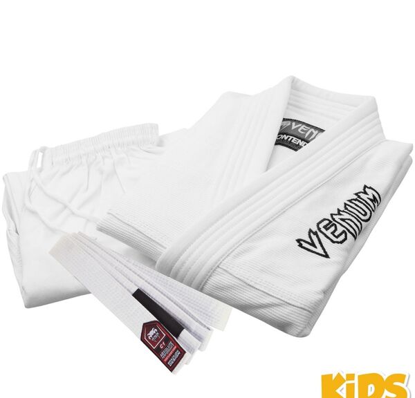 VE-03344-002-C1-Venum Contender Kids BJJ Gi (Free white belt included) - White
