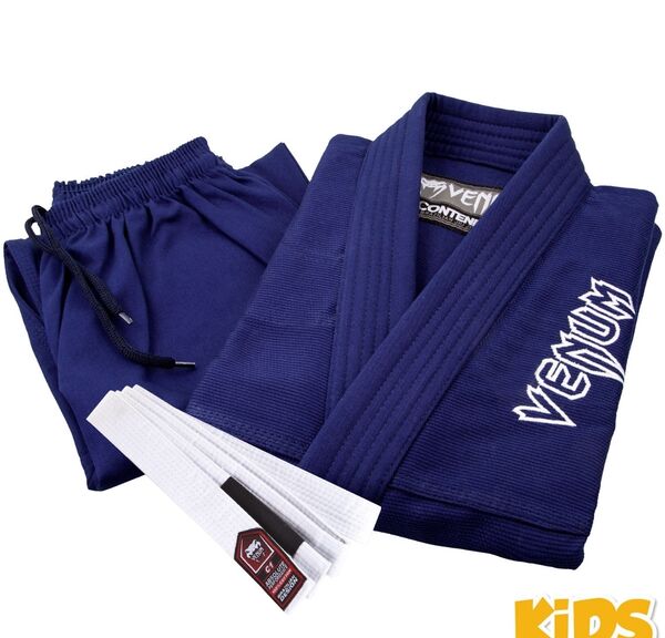 VE-03344-018-C2-Venum Contender Kids BJJ Gi (Free white belt included) - Navy blue
