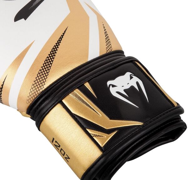 VE-03525-520-10OZ-Venum Challenger 3.0 Boxing Gloves - White/Gold