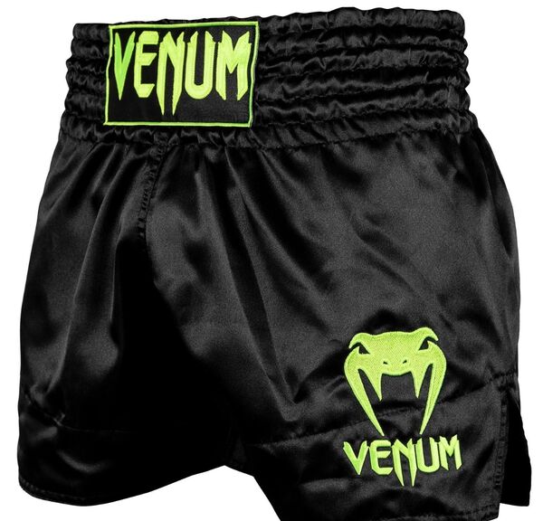 VE-03813-116-L-Venum Muay Thai Shorts Classic - Black/Neo Yellow