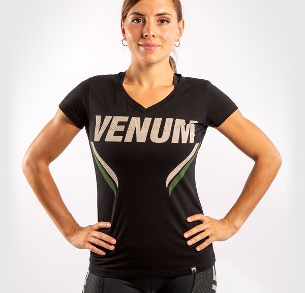 VE-04120-539-L-Venum ONE FC Impact T-shirt - for women - Black/Khaki