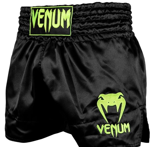 VE-03813-116-S-Venum Muay Thai Shorts Classic - Black/Neo Yellow
