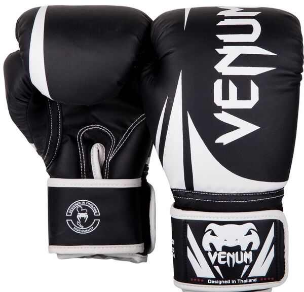 VE-03089-001-6OZ-Venum Challenger 2.0 Kids Boxing Gloves - Black/White