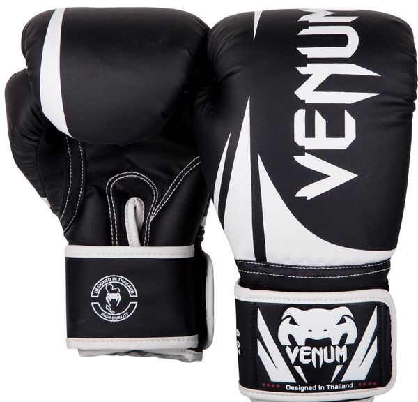 VE-03089-001-8OZ-Venum Challenger 2.0 Kids Boxing Gloves - Black/White