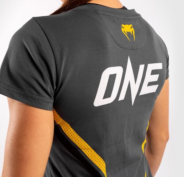 VE-04120-413-L-Venum ONE FC Impact T-shirt - for women - Grey/Yellow