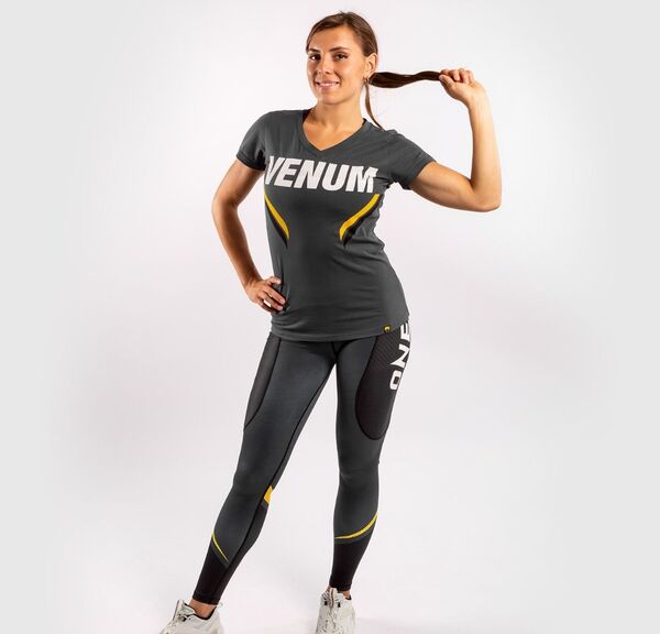 VE-04120-413-L-Venum ONE FC Impact T-shirt - for women - Grey/Yellow