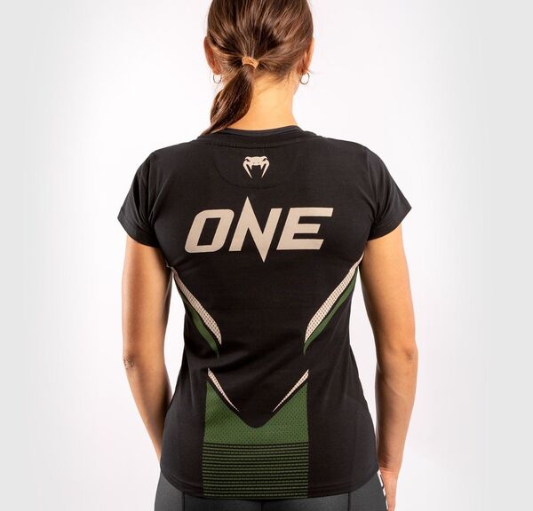 VE-04120-539-L-Venum ONE FC Impact T-shirt - for women - Black/Khaki