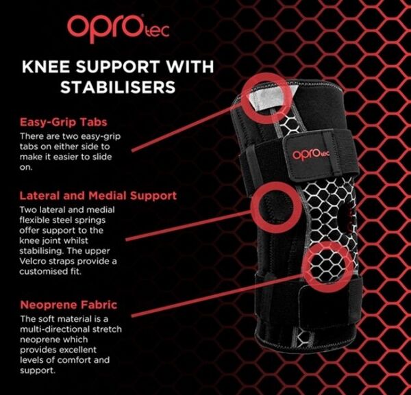 OPTEC5731-LG-OproTec Knee Sleeve with Stabilizer-Large
