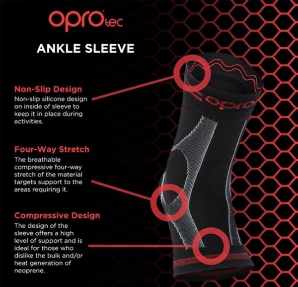 OPTEC5744-XL-OproTec Ankle Sleeves BLK-XL