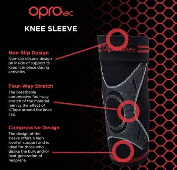 OPTEC5736-SM-OproTec Knee Sleeves BLK-Small