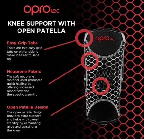 OPTEC5729-LG-OproTec Knee Sleeve with Open Patella-Large