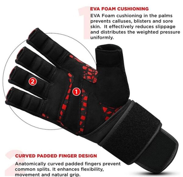 RDXWGL-L7R-LPLUS-Gym Glove Micro Red/Black Plus-L