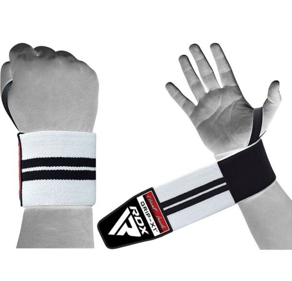 RDXWAH-W3W-Gym Wrist Wrap Black/White Plus