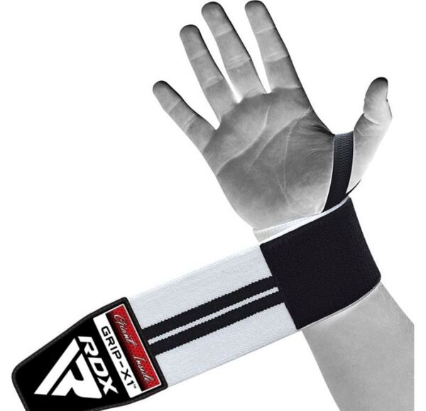 RDXWAH-W3W-Gym Wrist Wrap Black/White Plus