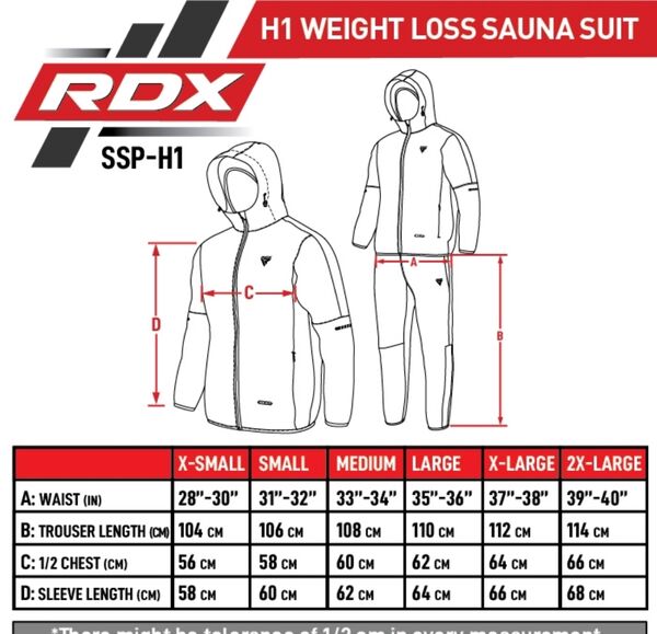 RDXSSP-H1U-M-Clothing Sauna Suit H1 Blue-M