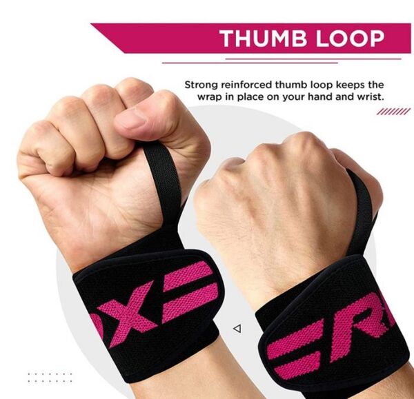 RDXWAH-W2P-Gym Wrist Wrap Pink Pro