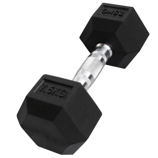 GL-7640344757791-Hexagonal rubber dumbbell | 7.5 KG