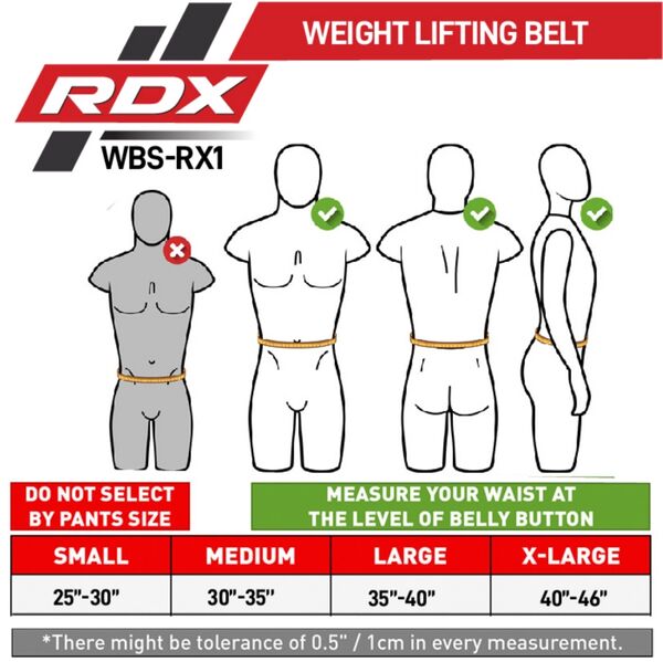 RDXWBS-RX1R-M-Weight Lifting Strap Belt Rx1 Red-M