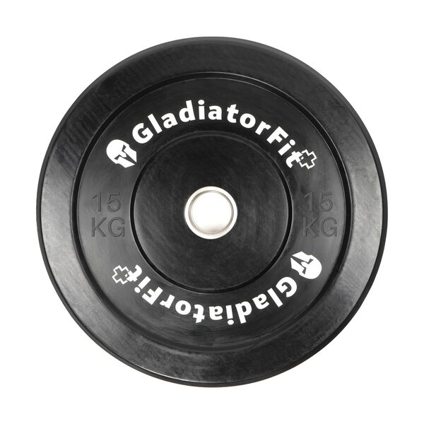 GL-7649990879710-Black Olympic disc with rubber coating &#216; 51mm | 15 KG