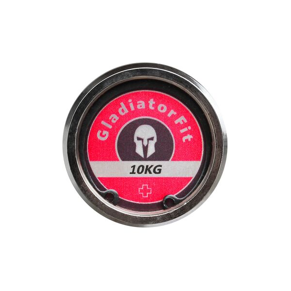 GL-7649990755526-Bodybuilding bar 180cm &#216; 50mm + 2 discs stop | Pink 10 KG