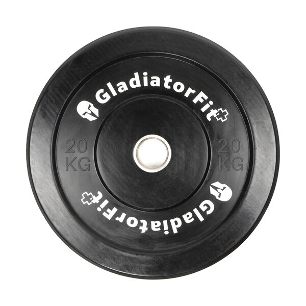 GL-7649990879703-Black Olympic disc with rubber coating &#216; 51mm | 20 KG