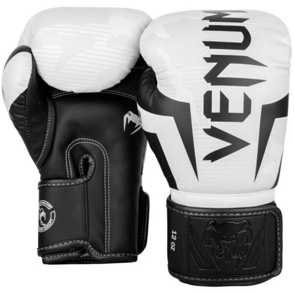 VE-1392-053-8OZ-Venum Elite Boxing Gloves - White/Camo