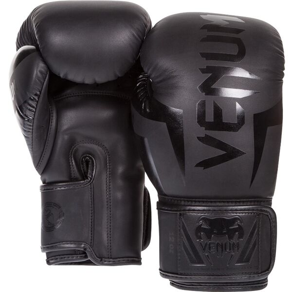 VE-1392-14OZ-BLACK-Venum Elite Boxing Gloves-Black