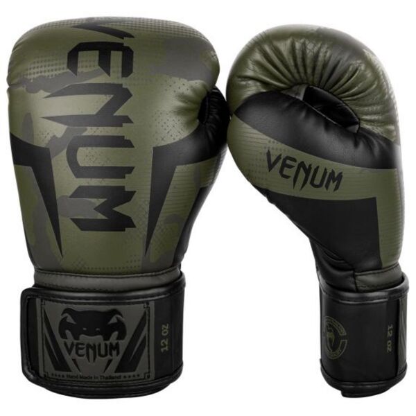 VE-1392-534-10OZ-Venum Elite Boxing Gloves - Khaki camo